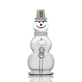 Hemper Snowman Bong, 18" Tall with 45 Degree Joint Angle, Front View on Seamless White Background