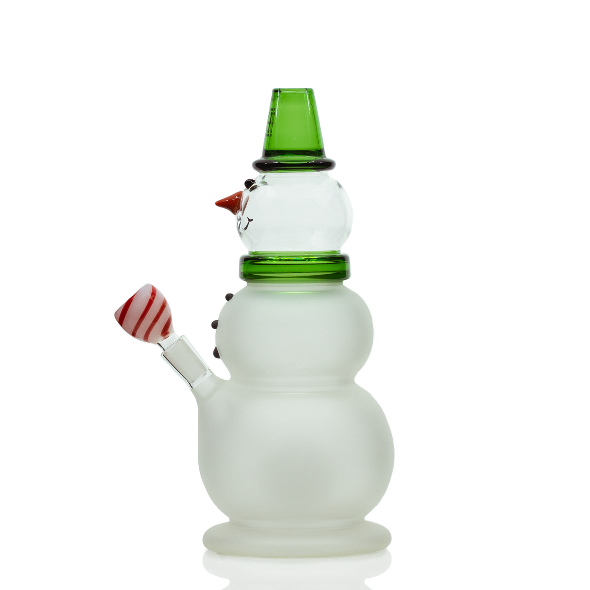 Hemper Snowman XL Bong front view with festive design and 45-degree joint