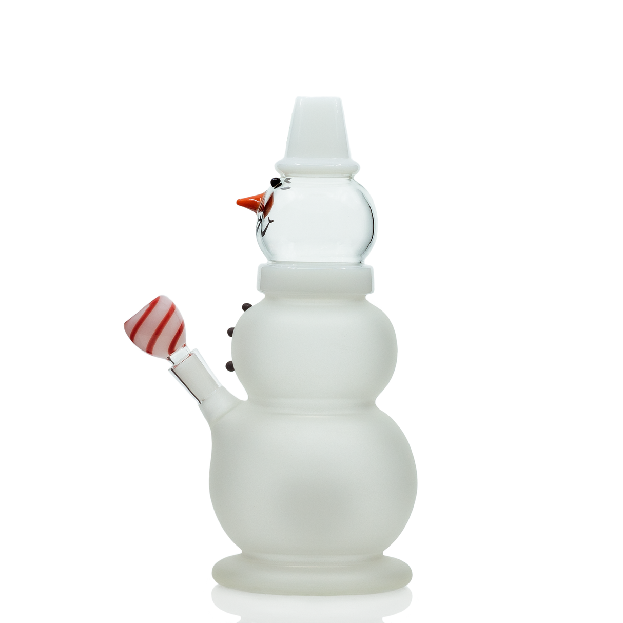 Hemper Snowman XL Bong front view with festive design and 45 Degree joint angle