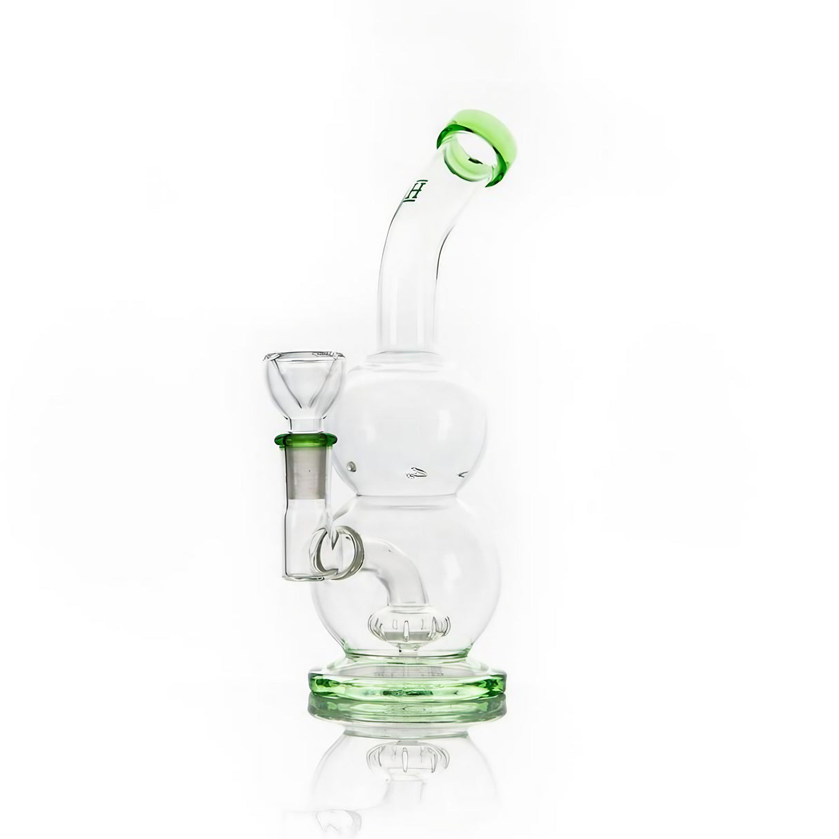 Hemper Tornado Vortex Rig in Green, 6" with Showerhead Percolator, 90 Degree Joint