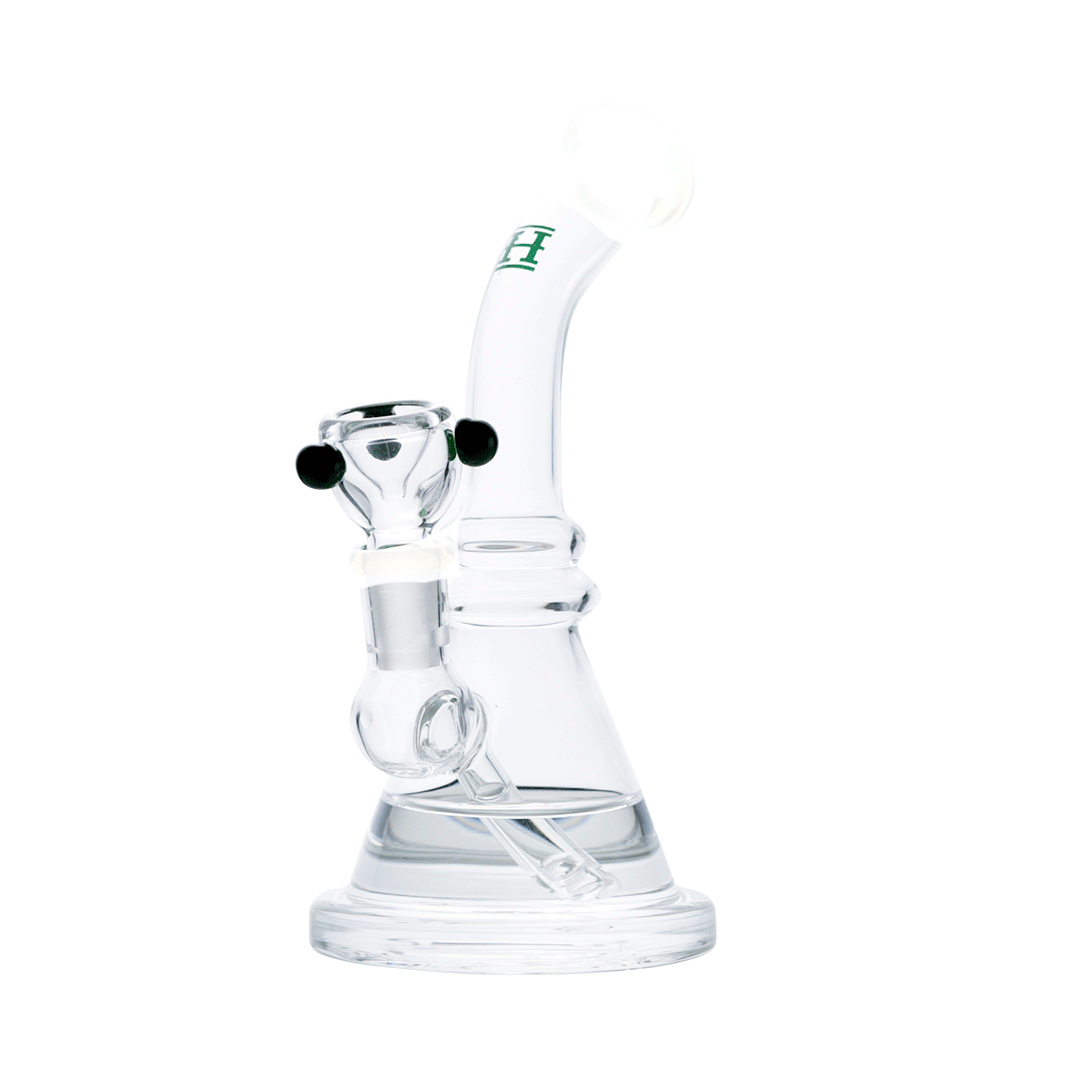 Hemper x Lil Debbie Rig in White - 7" Compact Bong with 14mm Joint - Front View