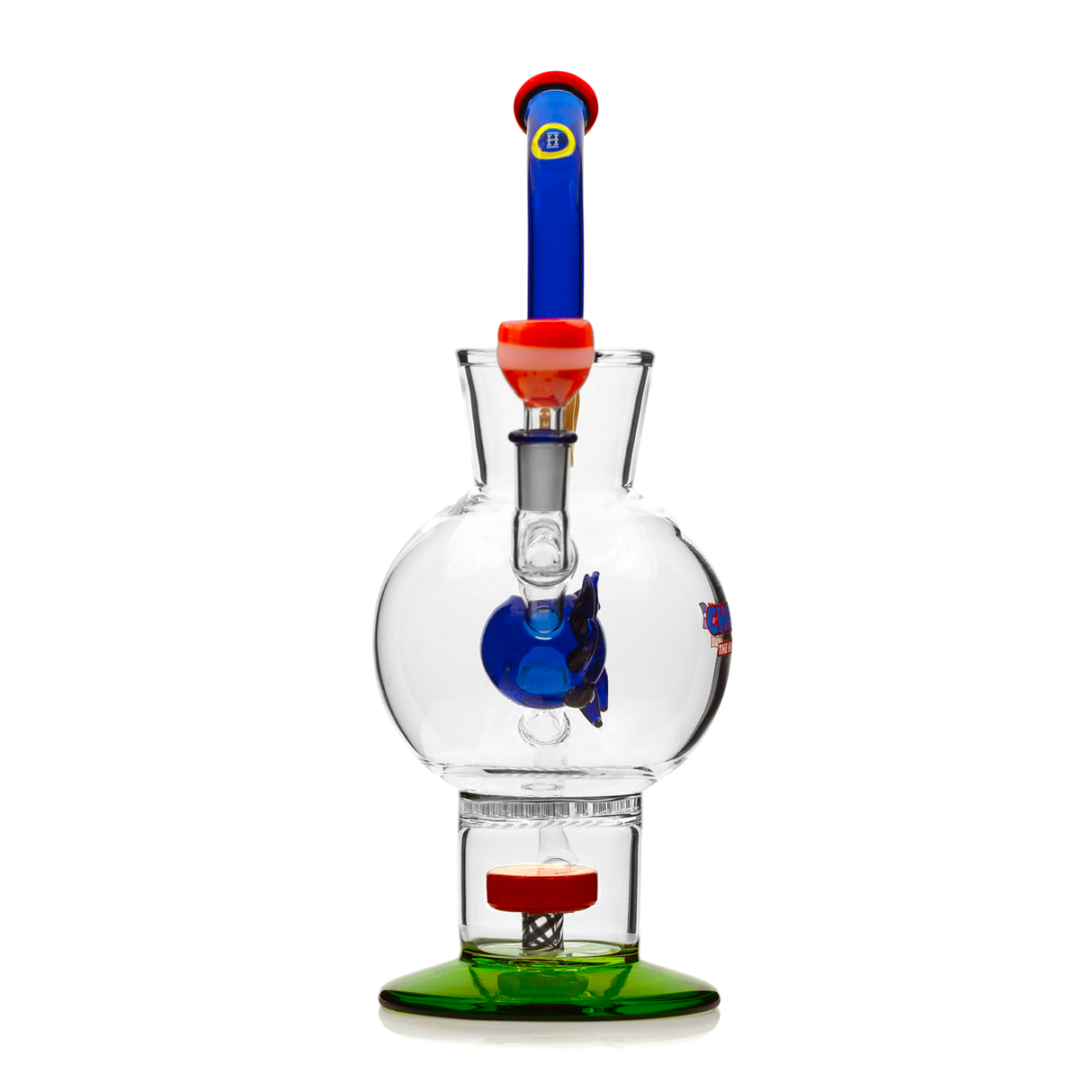 Hemper XL Chronic Bong in Borosilicate Glass with Colorful Accents - Front View
