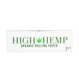 Front view of High Hemp Organic Rolling Papers 1 1/4" size, 25 pack on white background