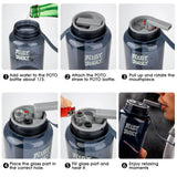 PILOT DIARY POTO Water Bottle Bong step-by-step usage guide with six instructional images
