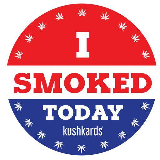 I Smoked Today sticker with red and blue design by KKARDS, ideal for personalizing items
