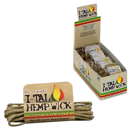 I-Tal Small Hemp Wick 50 Pack Display Box and Individual Packs
