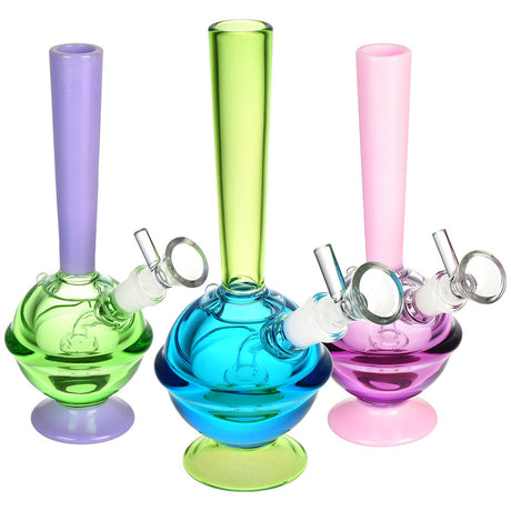 Icy Planet Glycerin Water Pipes in Purple, Green, and Pink - 7.5" Borosilicate Glass