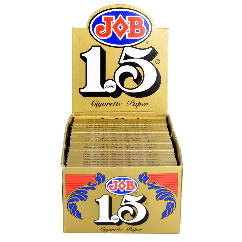 JOB 1.5 Size Rolling Papers 24 Pack Display Box Front View - Quality French Paper