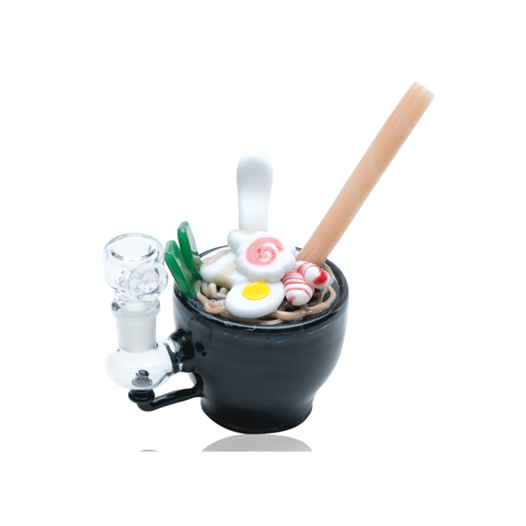 Empire Glassworks Mini Rig 'Bowl of Noods' themed dab rig with detailed glass noodles and egg