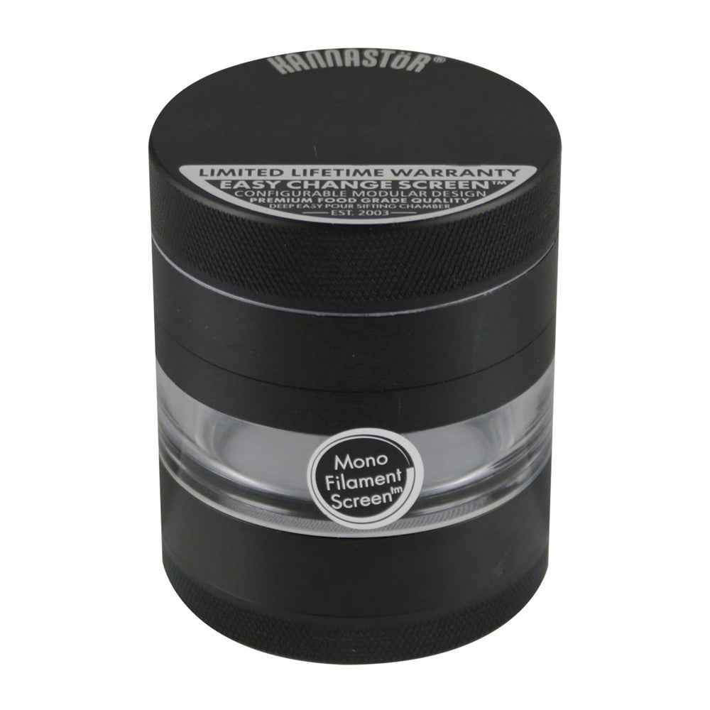 Kannastor Jar Body 4 Piece Grinder with Clear Jar Design and Mono Filament Screen