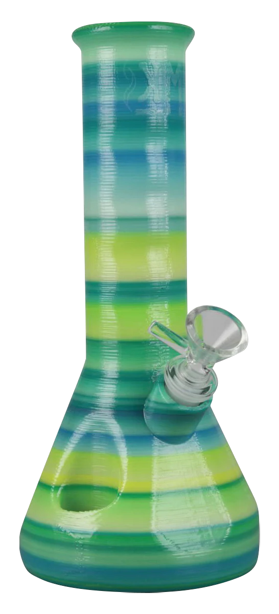 Kayd Mayd 3D Printed Beaker Bong with Striped Design and 45 Degree Joint