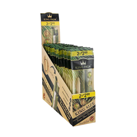 King Palm Kingsize Pre-Roll Wraps display box with 40 natural leaf rolls