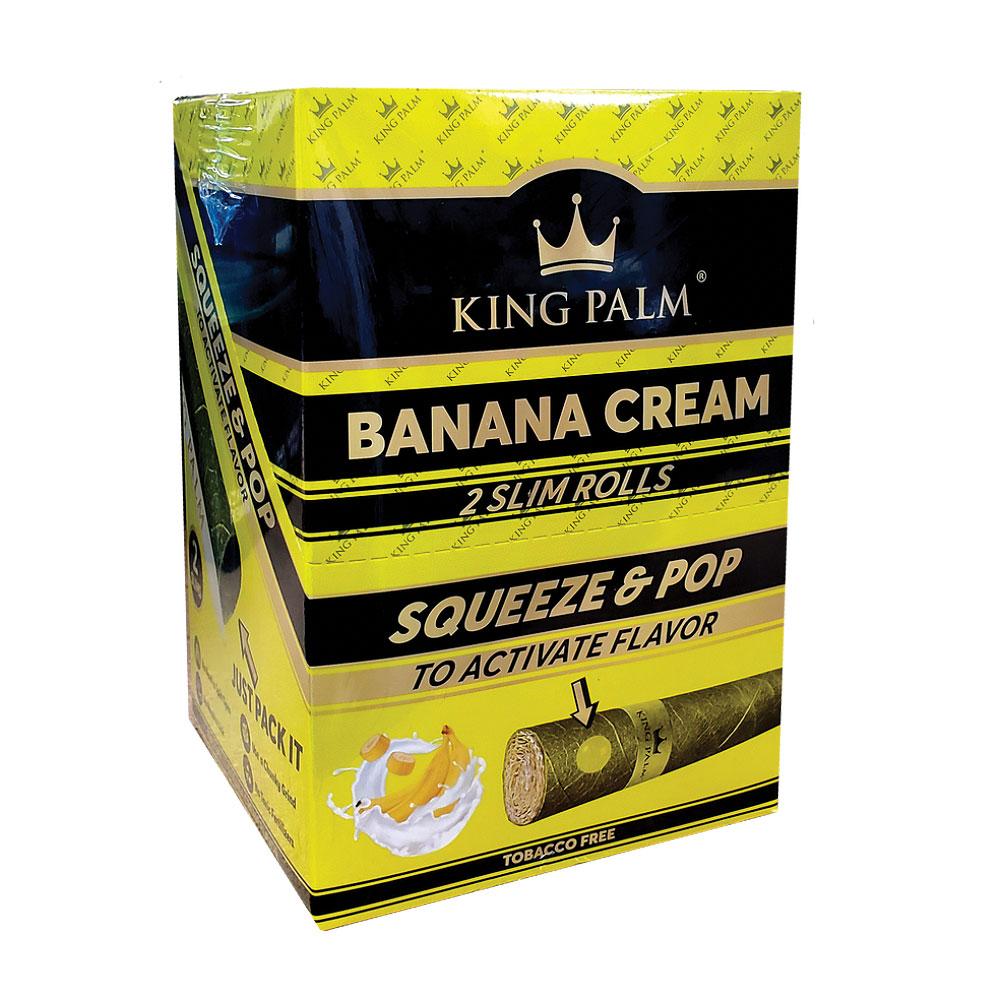 King Palm Banana Cream Flavor Slim Pre-Rolls 2 Pack Front View on White Background