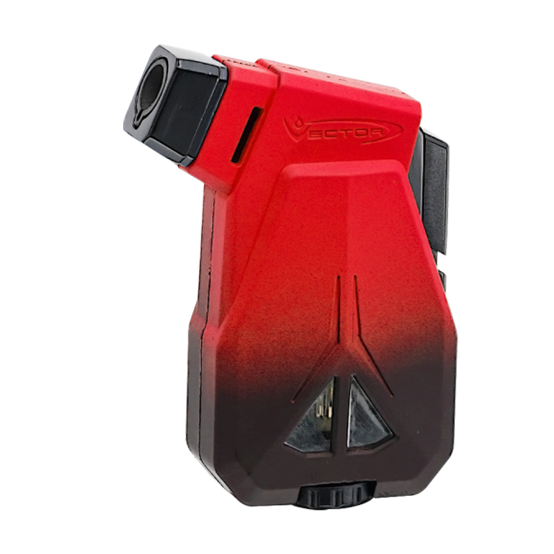 Vector Speed Mini Torch in Red/Black Fade, Compact & Wind-Resistant, Side View