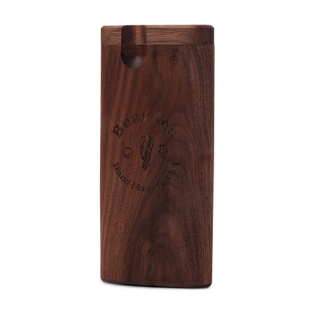 Bearded Distribution Cedar & Walnut Blunt Case front view, holds 3-6 pre-rolls, crafted in USA