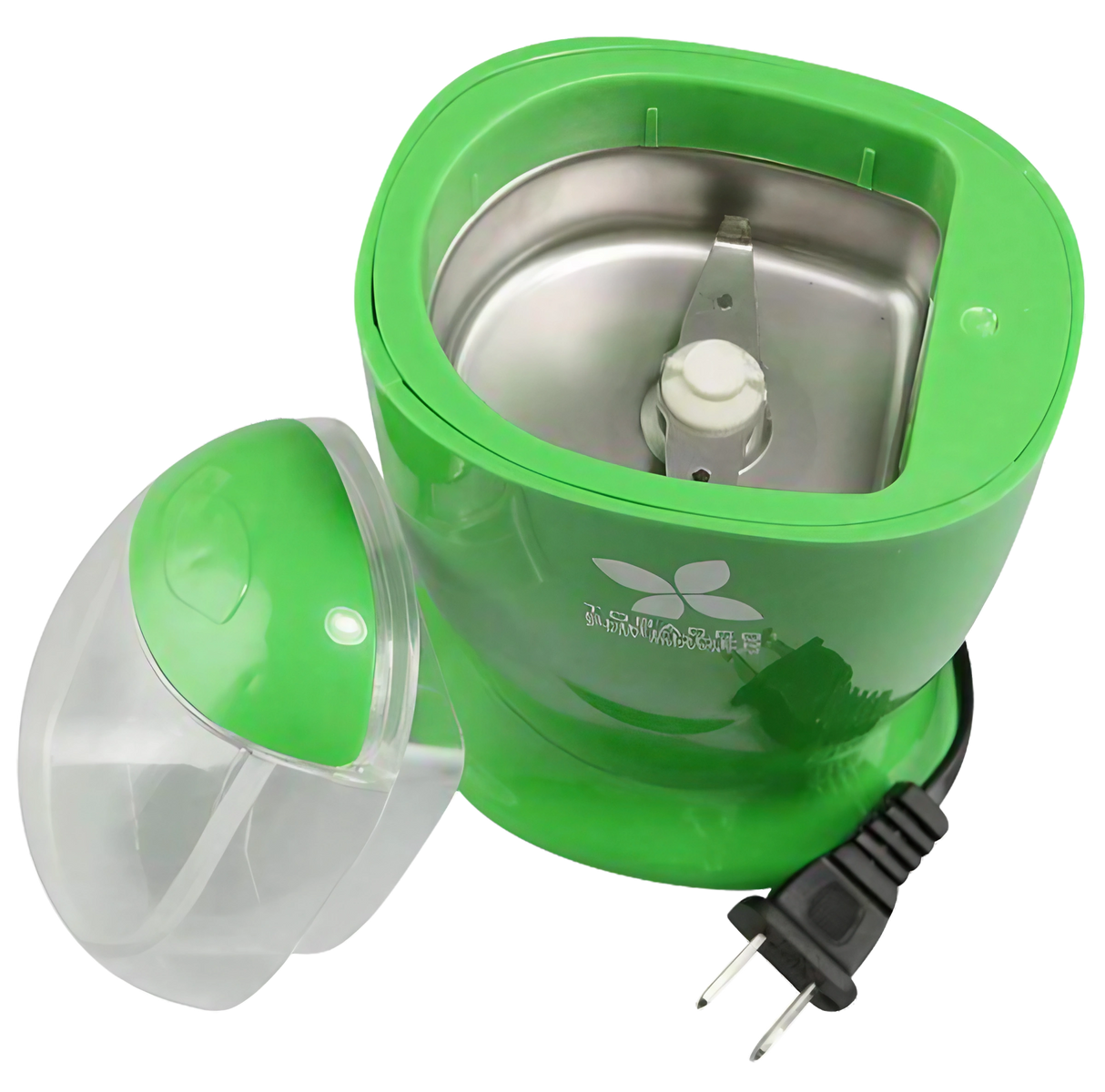 Large Electric Dry Herb Grinder with Wall Plug, Steel Build, 7.25" - Top View