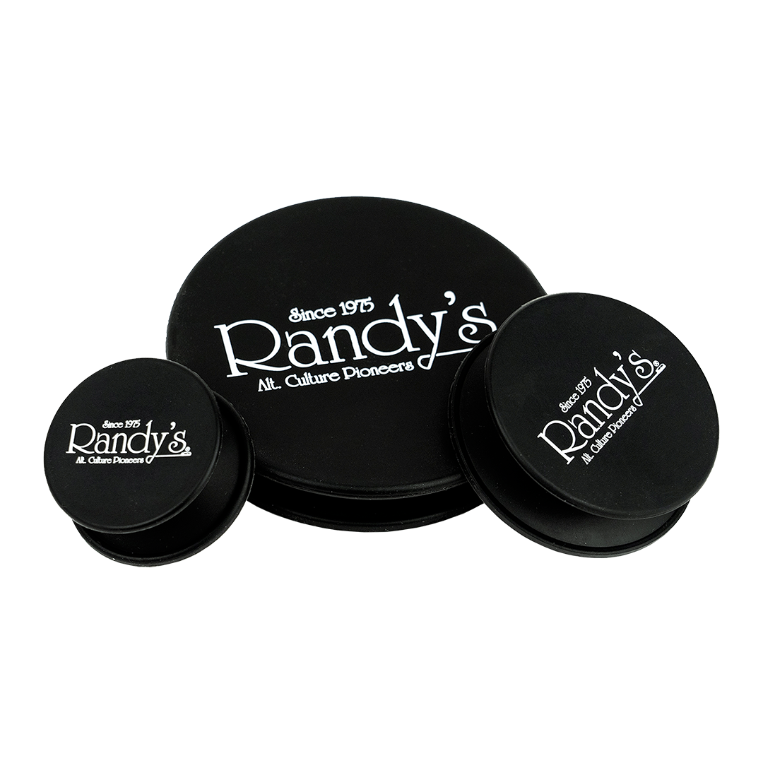 Randy's Black Label Cleaning Caps in various sizes displayed on white background