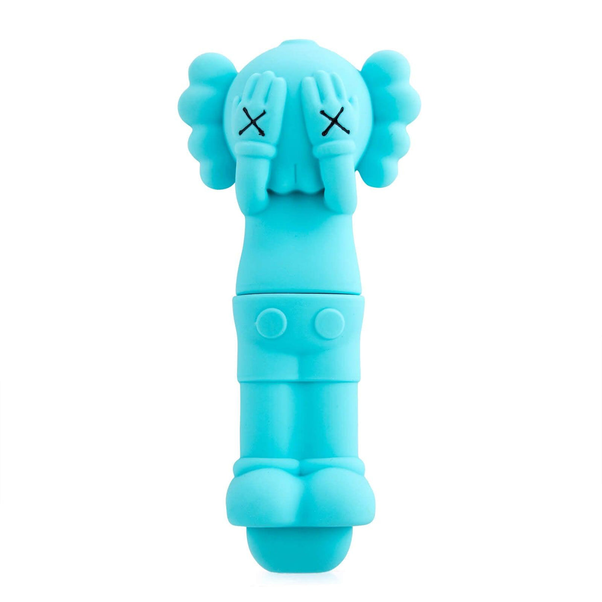 PILOTDIARY Kaws Silicone Pipe in Blue - Front View on Seamless White Background
