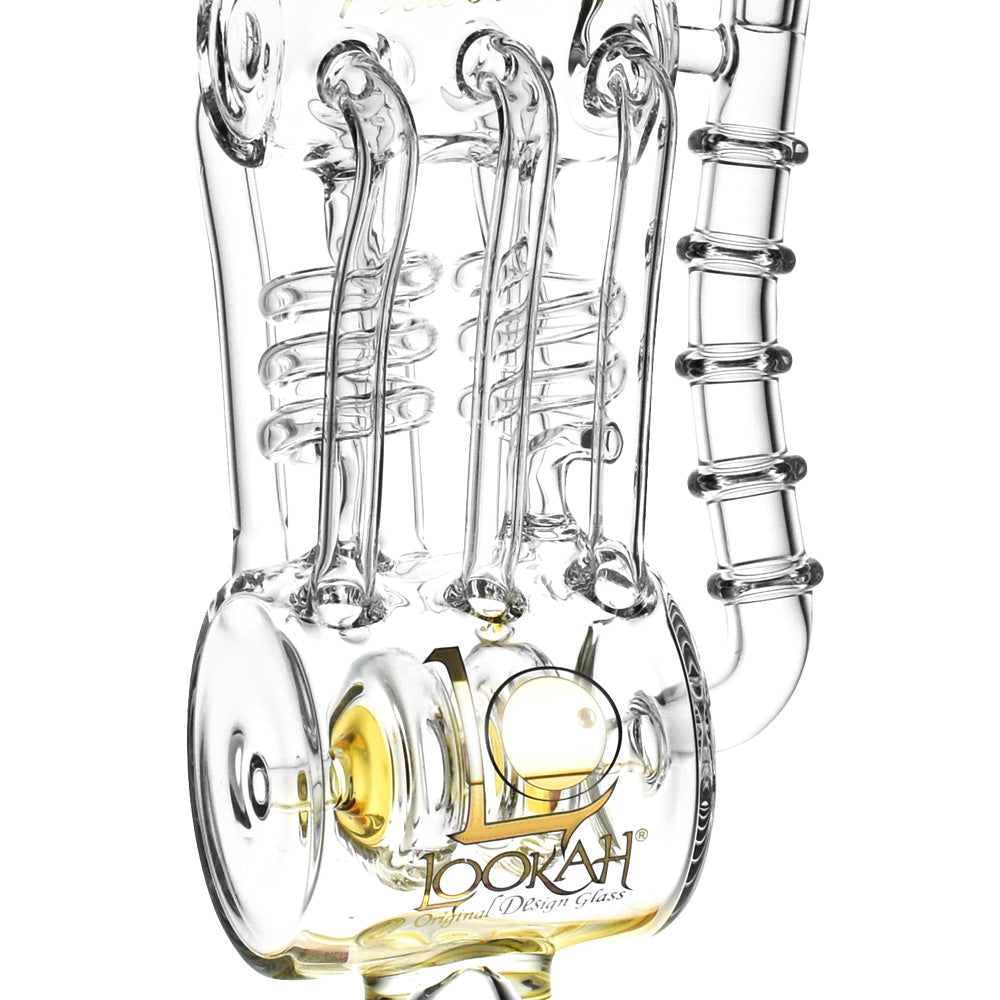 Lookah Glass Steam Engine Water Pipe, 17.25" tall, with intricate recycler design, made of borosilicate glass