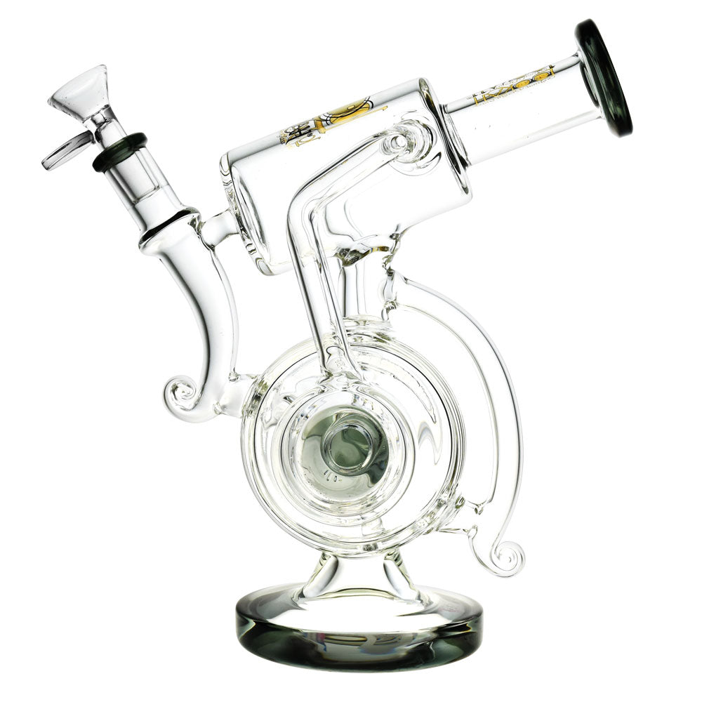 Lookah Glass Teardrop Tusk Recycler Bong, 9.5" Borosilicate, Side View