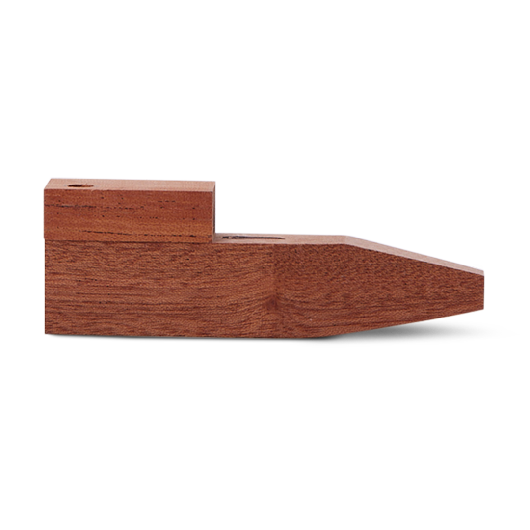 Bearded Distribution Cherry/Walnut Wood Square Pipe 3.25" with Lid & Brass Screen - Side View