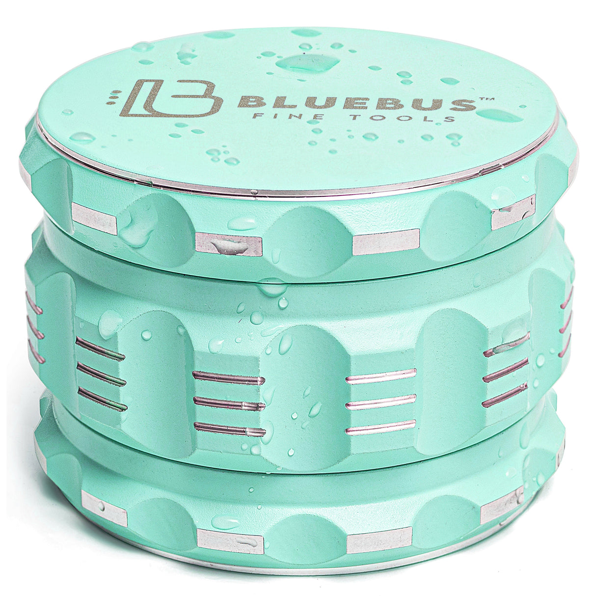 GAC 2.5" Ceramic Herb Grinder by Blue Bus in Light Green with 4-Part Design - Front View