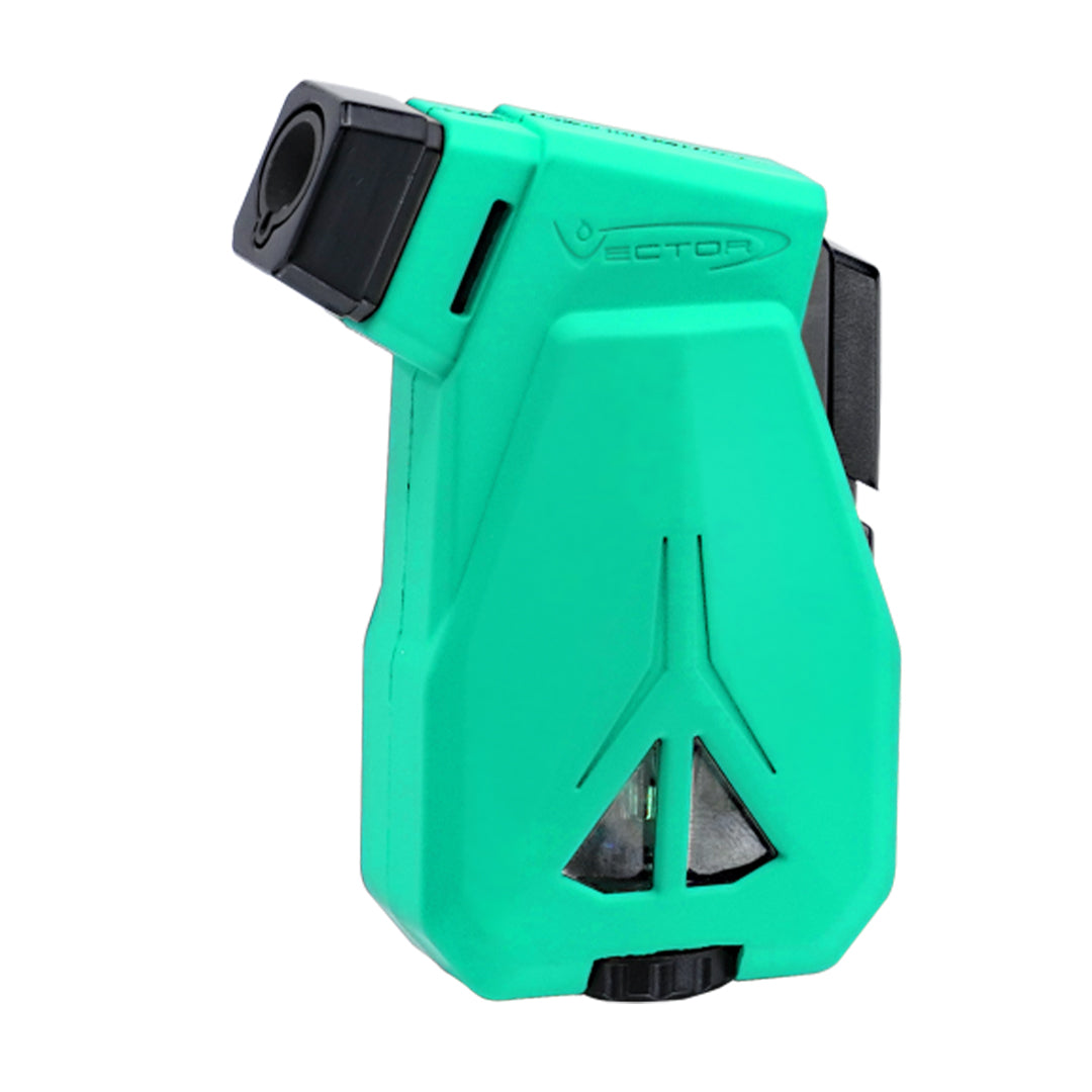 Vector Speed Mini Torch in Turquoise - Compact & Wind-Resistant Refillable Lighter, Front View