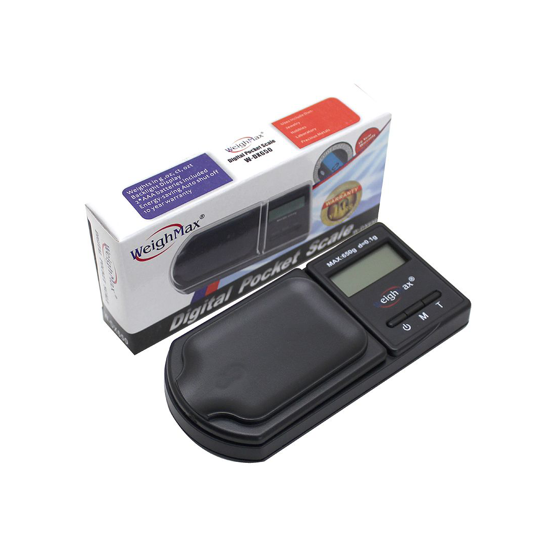 WeighMax Precision Digital Scales with Back-lit LCD Display, Front View on White Background