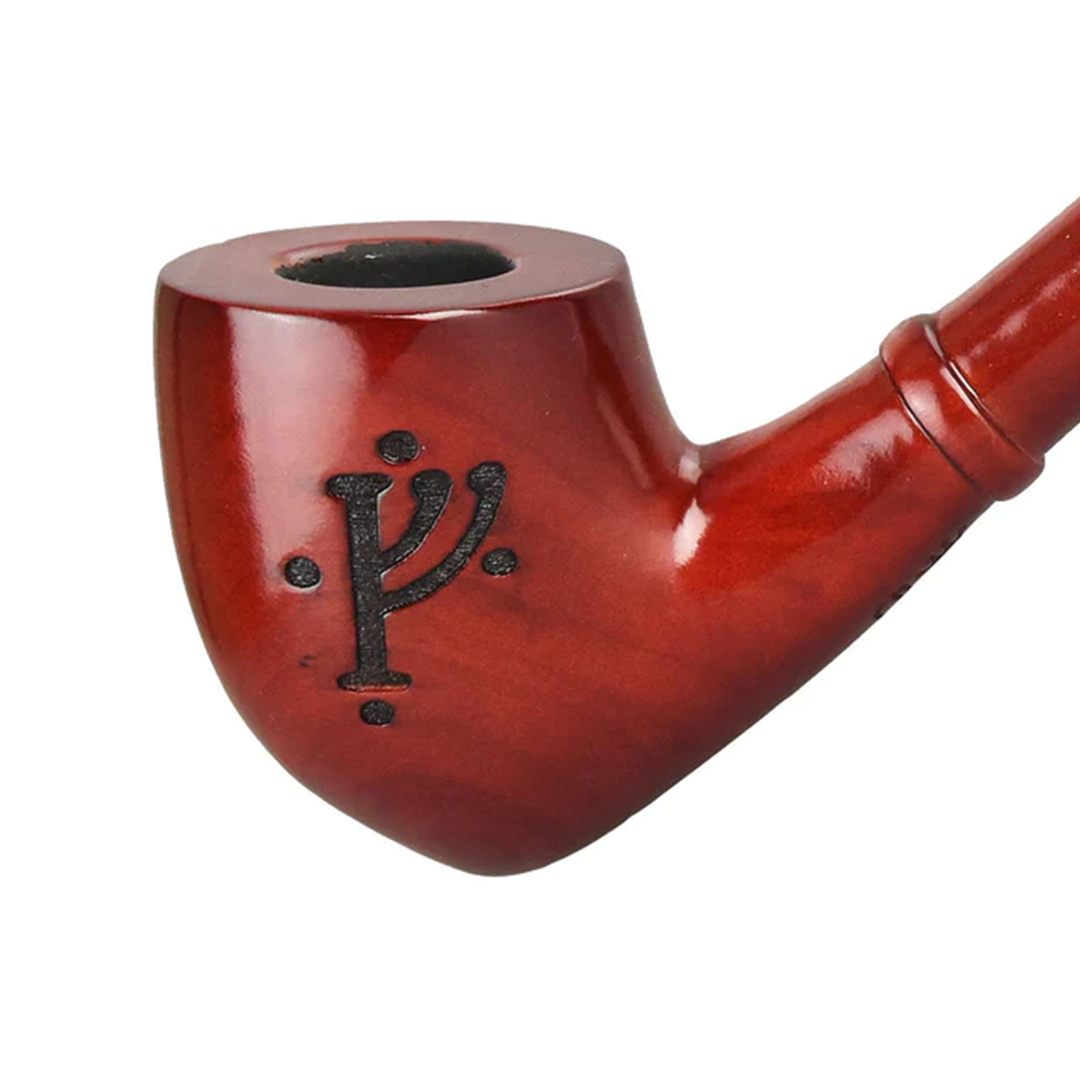 Shire Pipes Engraved Cherry Wood Hand Pipe - LOTR Collector's Edition, Close-up Side View