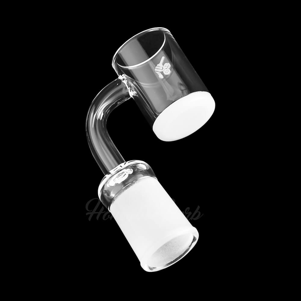 Honey & Milk Quartz Banger 90Β° Angle - Clear, Flat Top Design for Dab Rigs, Side View