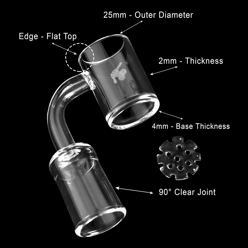 Honeybee Herb Honey Disc Quartz Banger with 90Β° Joint Angle and Flat Top Design for Dab Rigs