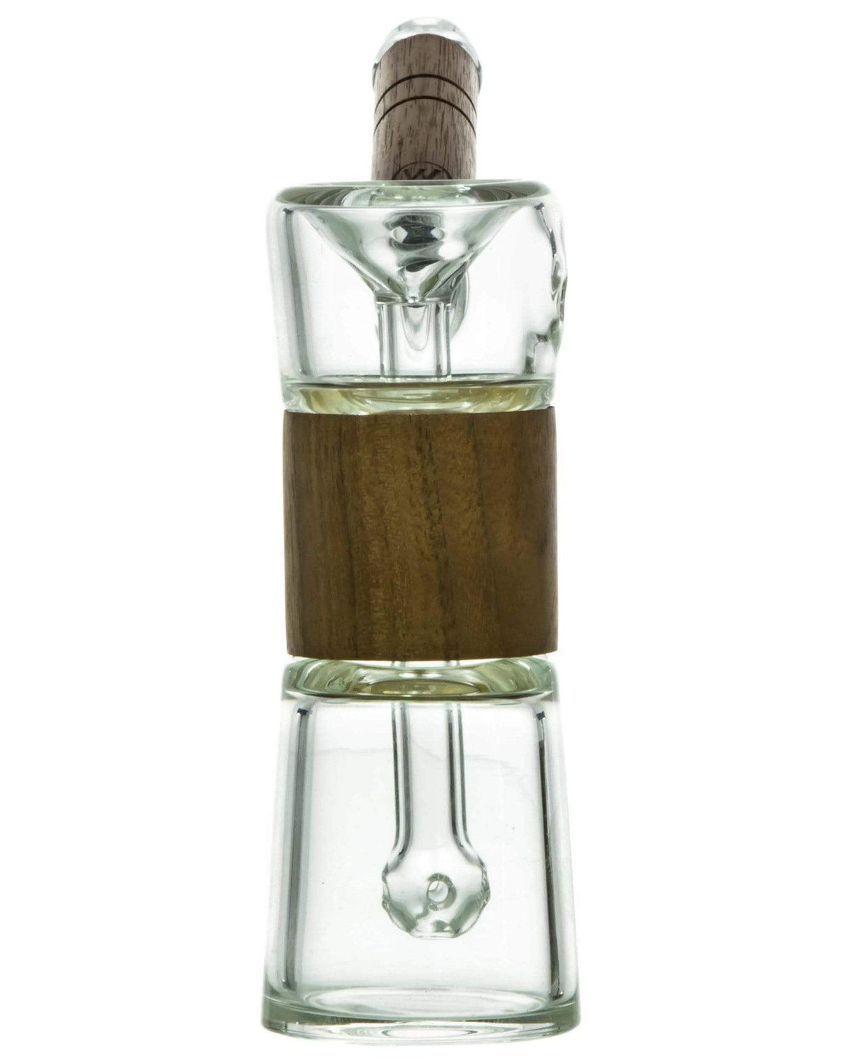 Marley Natural Glass Bubbler with Wood Accents and Clear Percolator - Front View