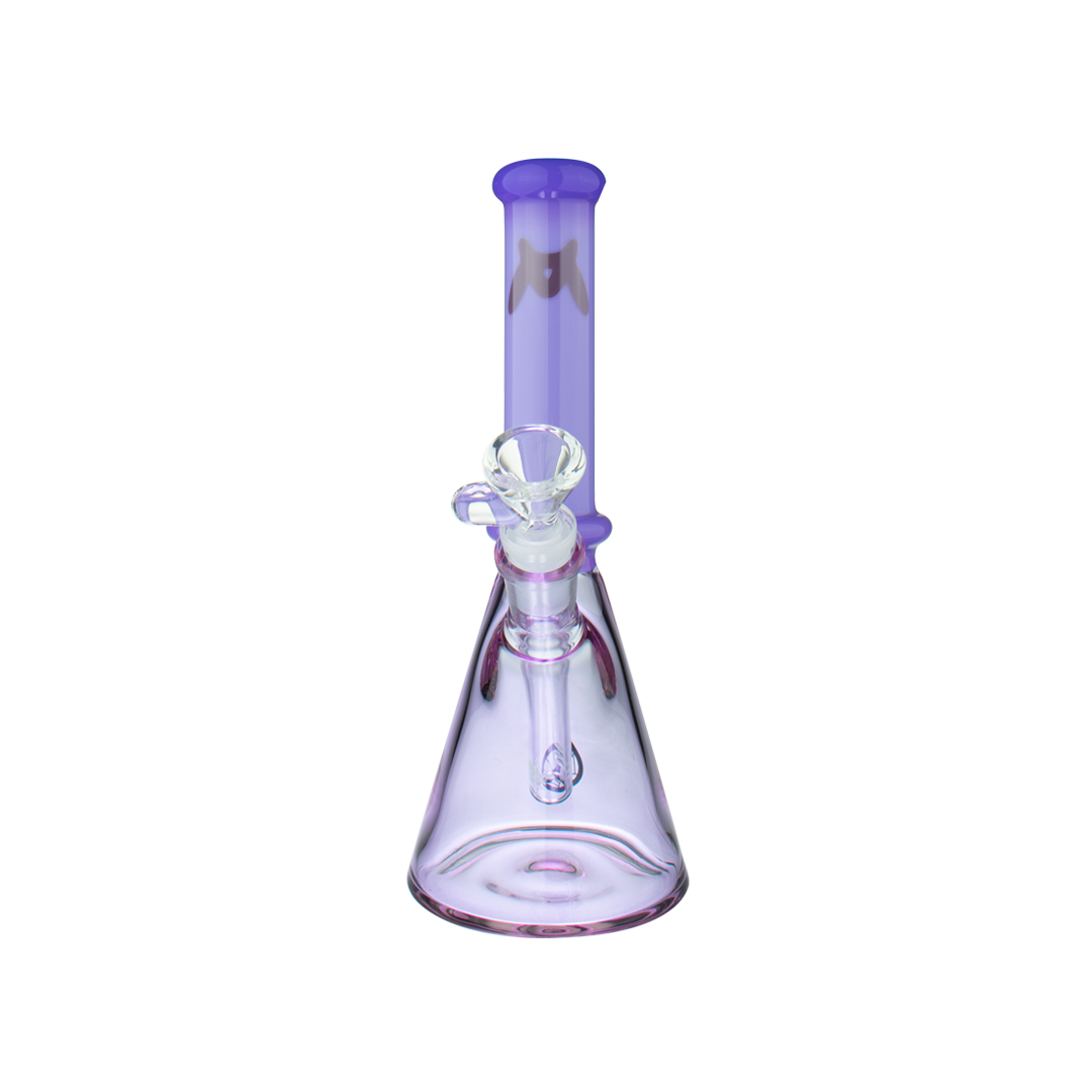 MAV Glass 10" San Pedro 2 Tone Beaker in Purple Milk and Purple, Front View