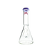 MAV Glass 10" Beaker Bong with Purple Accents, Clear Glass, Front View on White Background