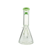 MAV Glass 10" Color Top Beaker Bong in Seafoam with Clear Down Stem - Front View