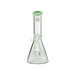 MAV Glass 10" Color Top Beaker Bong in Slime, Front View with Clear Downstem