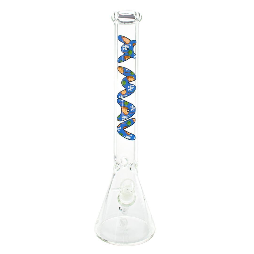 MAV Glass 18" Top City LA Beaker Bong with 50mm Diameter and 18-19mm Joint Size