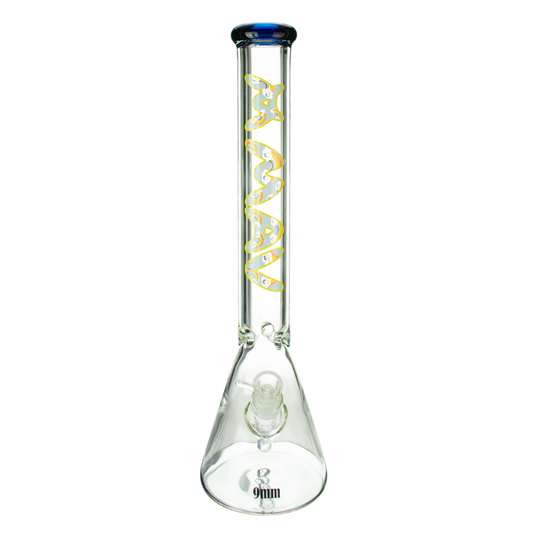 MAV Glass 18" Rainbow Slab Beaker Bong with Heavy Wall Glass and 9mm Thickness