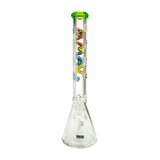 MAV Glass 18" Munchies Ooze Beaker Bong with 9mm thick glass, clear design, front view