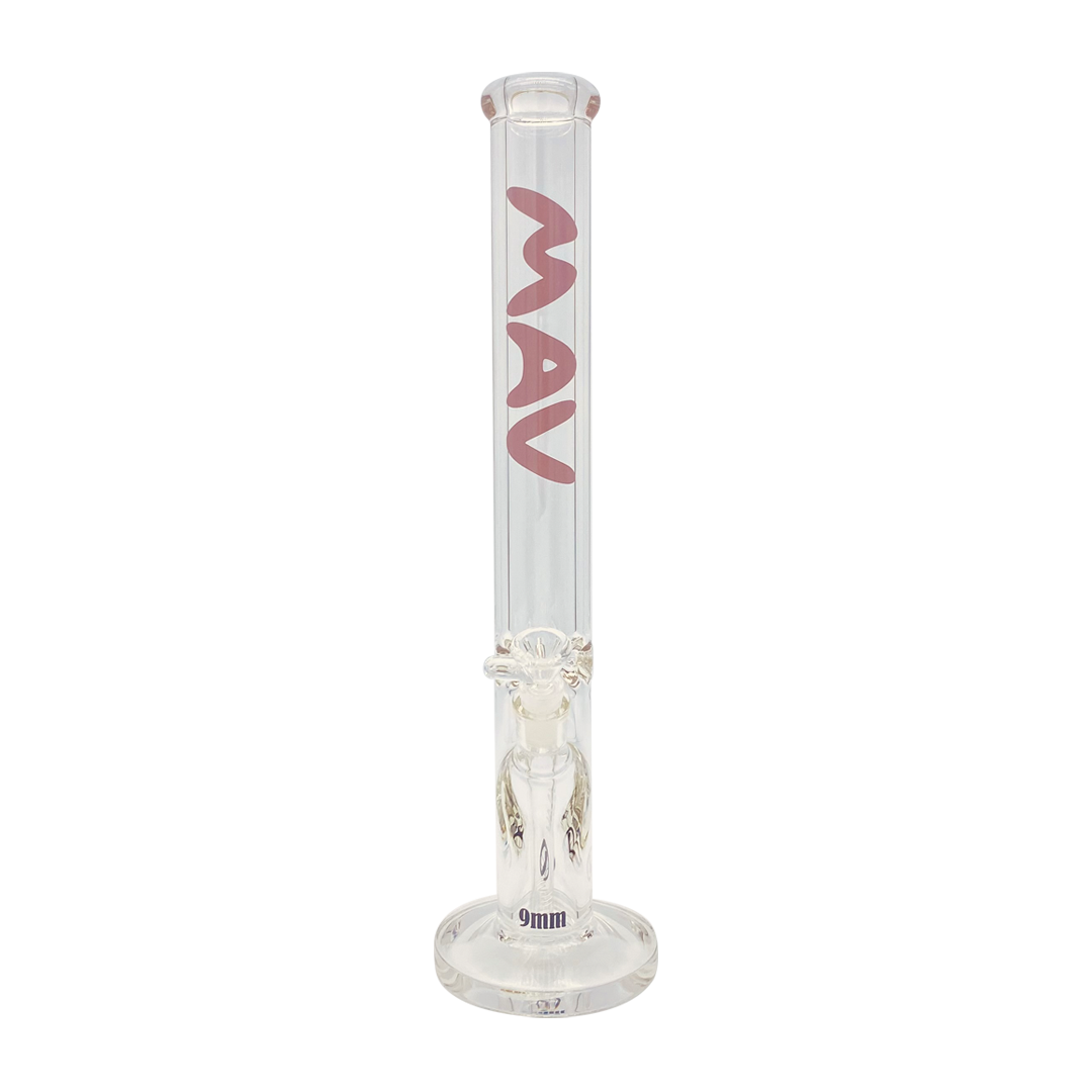 MAV Glass 18" Straight Tube Bong in Purple with Heavy Wall and 9mm Thickness