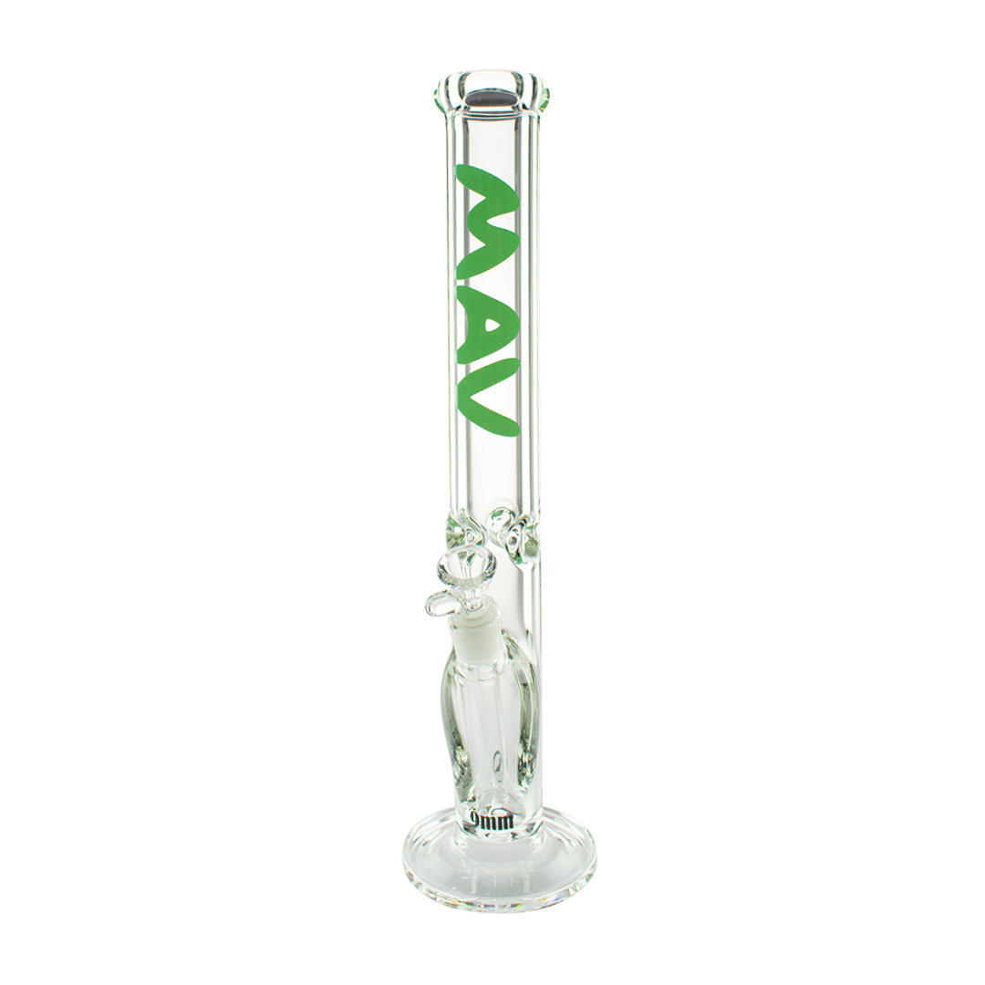 MAV Glass 18" Straight Tube Bong in Sea Foam with Heavy Wall for Dry Herbs, Front View
