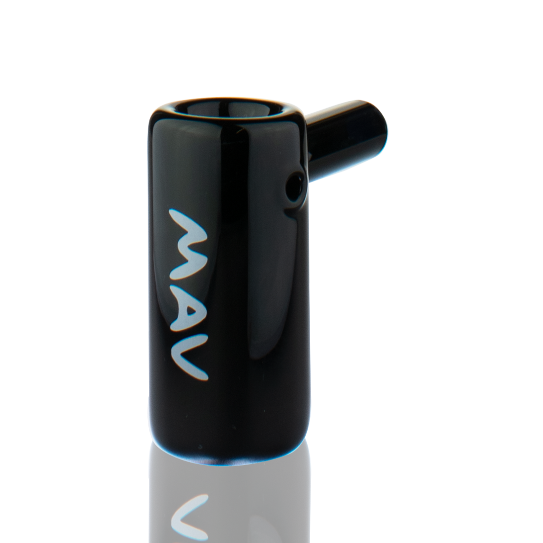MAV Glass 2.5" Mini Standing Hammer Bubbler in Black - Angled Side View