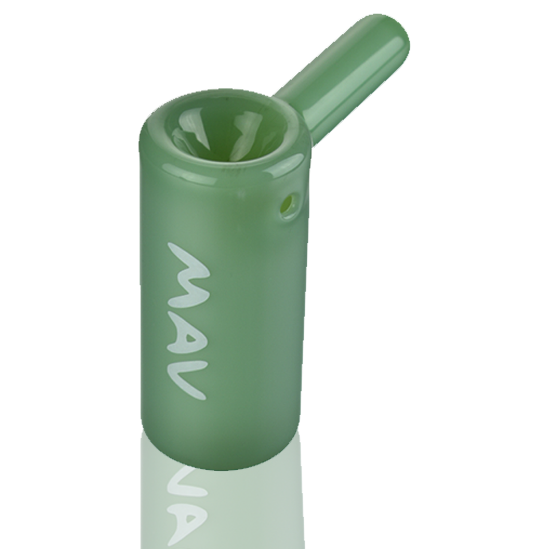MAV Glass 2.5" Mini Standing Hammer Bubbler in Seafoam - Angled Side View