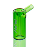MAV Glass 2.5" Mini Standing Hammer Bubbler in Transparent Forest Green, Close-Up View