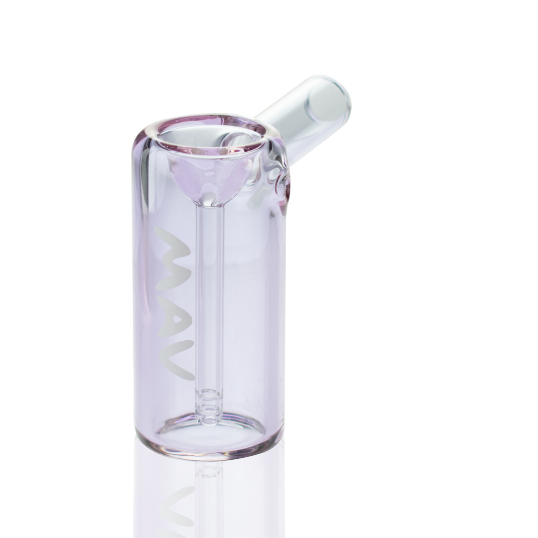 MAV Glass 2.5" Mini Standing Hammer Bubbler in Transparent Purple - Angled View
