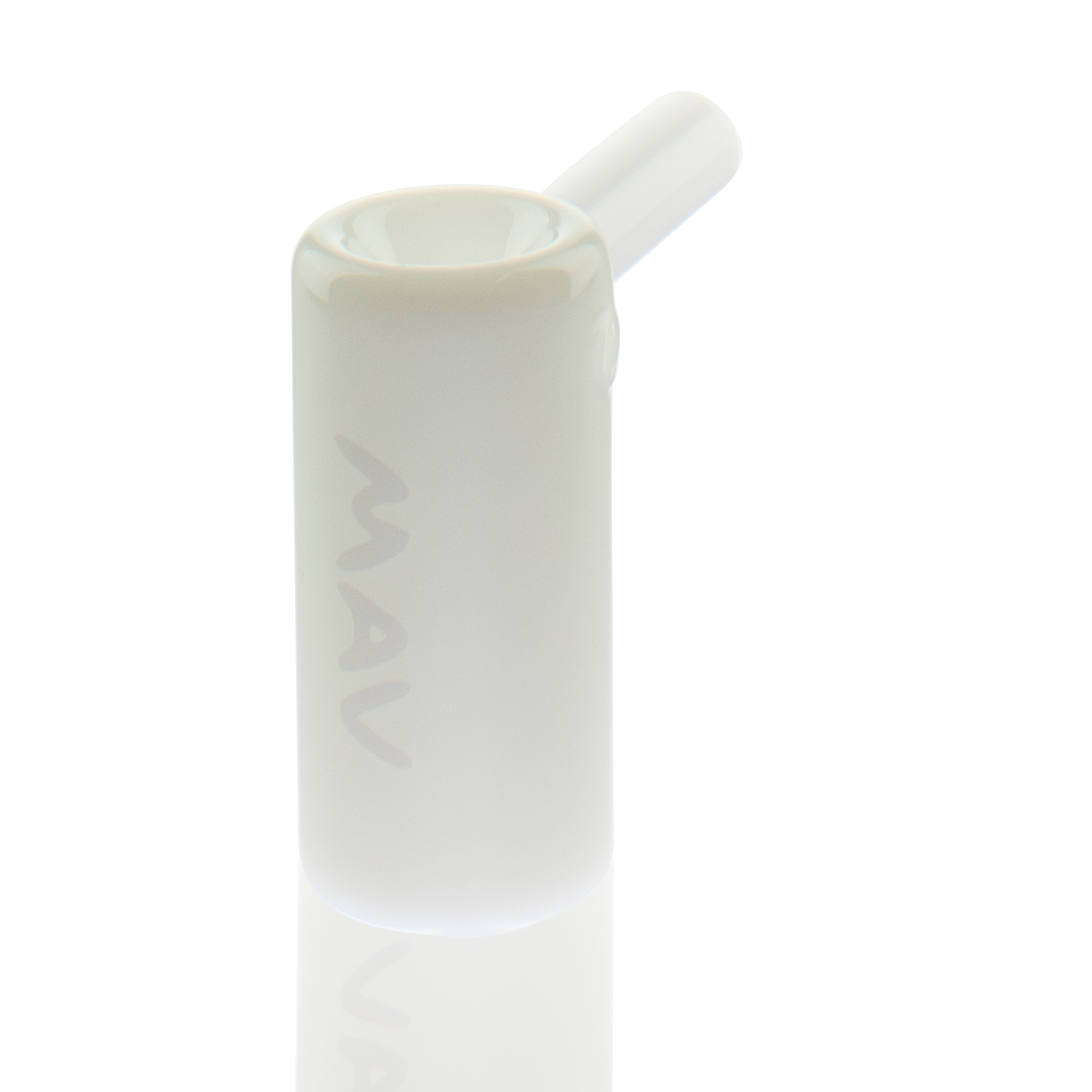 MAV Glass 2.5" Mini Standing Hammer Bubbler in White - Angled View