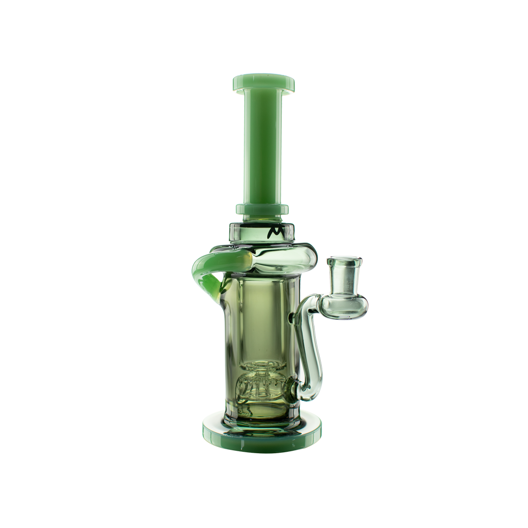 MAV Glass Abalone Cove Incycler in Seafoam, 9.25" Recycler Dab Rig with 14mm Female Joint