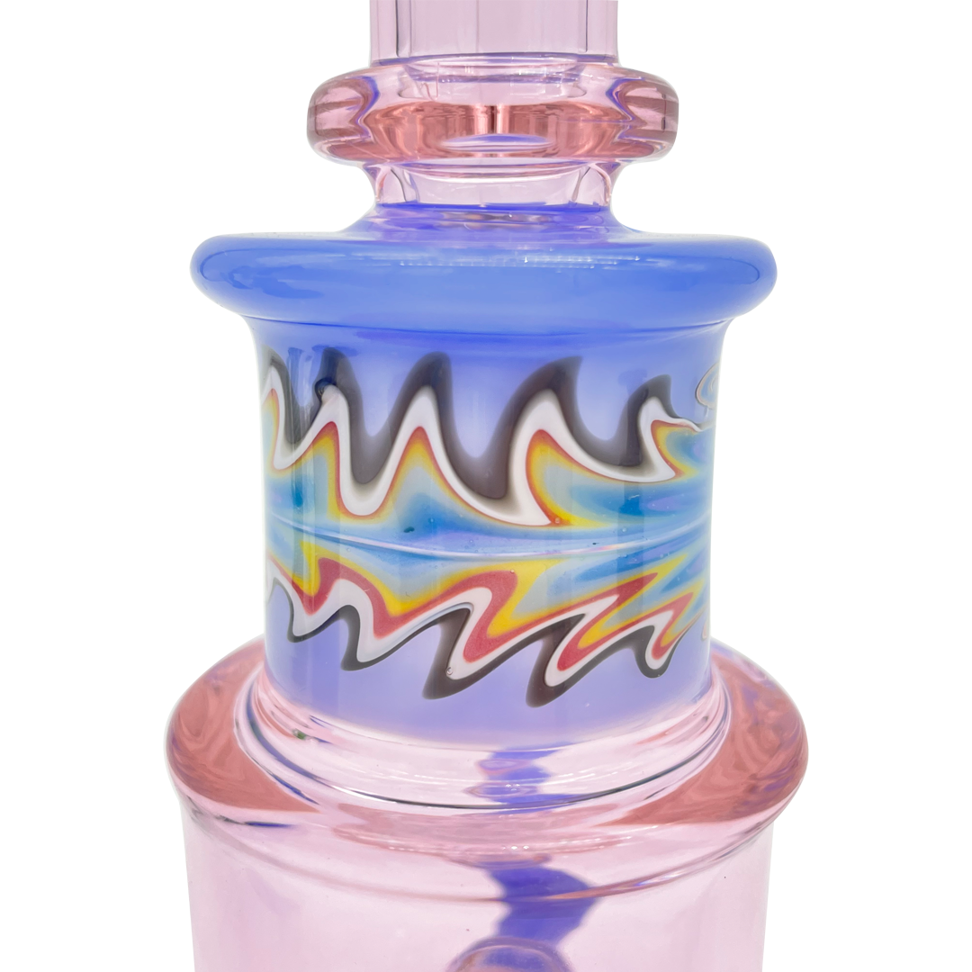 MAV Glass Birthday Cake Reversal with Wig Wag Design - Close-up on Artistic Top