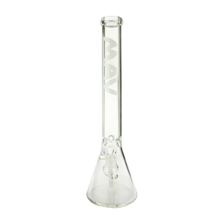 MAV Glass 18'' Classic Beaker Bong with White Logo, Slitted Percolator, and 5mm Thickness