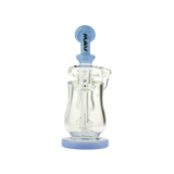 MAV Glass Lido Recycler Dab Rig with Beaker Design, 7" Height, and 14mm Quartz Joint - Front View